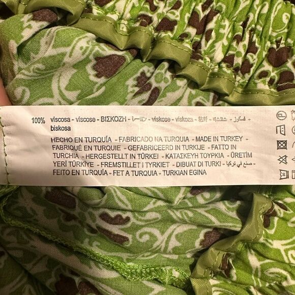 Zara Women's Wide Leg Pull On Pants Size M Floral Green Boho Soft Knit Comfy NWT - Picture 11 of 11
